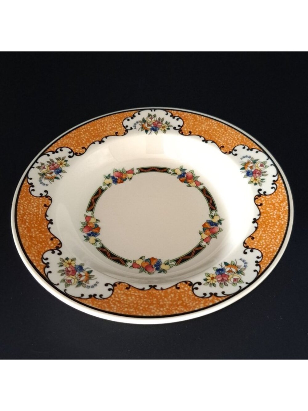 Syracuse China Old Ivory Charlton Haddon Hall Bowl 6 3/4" Floral Design Vintage